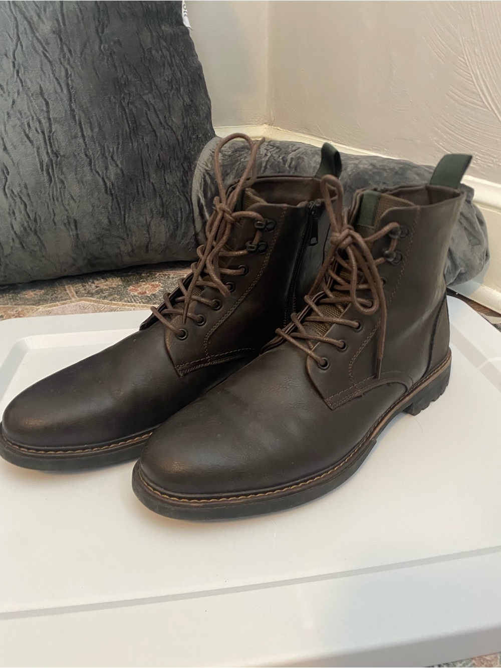 Men's Brown Curt and Larson Leather Lace-Up Ankle Boots Size 13
